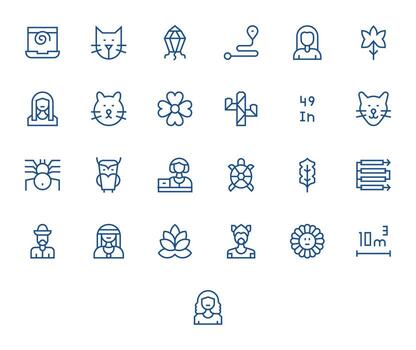 lineal último paquete con 25 256x256 regular línea editable íconos vector