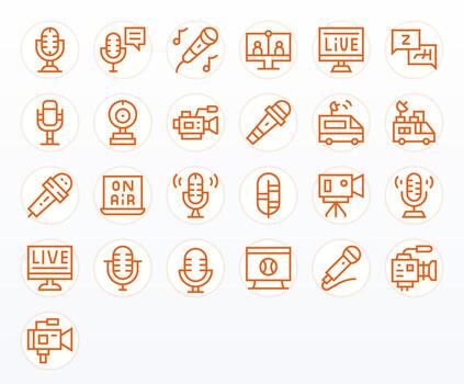 25 regular línea íconos desde En Vivo en 128x128 píxel optimizado calidad vector