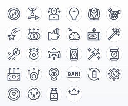 Boost Icon Set with 28 Bold Line 64x64 Display Perfect Graphics vector