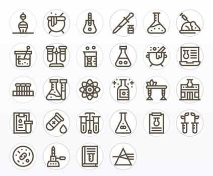 28 píxel alineado íconos temática alrededor experimentar en 256x256 negrita línea formato vector