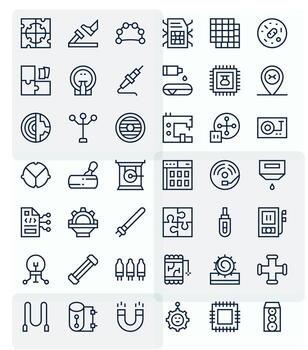 42 regular línea editable retina Listo íconos desde componente suite vector