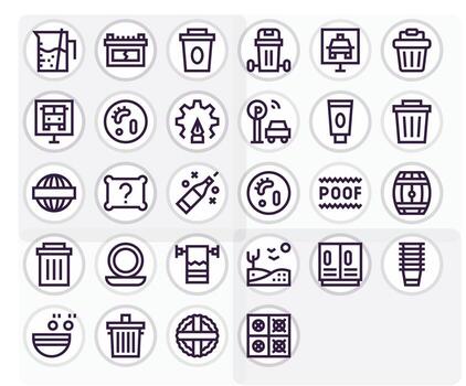 Empty Icon Toolkit featuring 28 Detail Enhanced High Resolution Bold Line elements vector