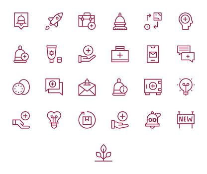 New Premium Bundle with 25 256x256 Display Perfect Regular Line Icons vector