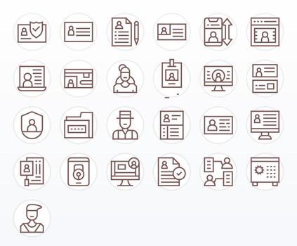 25 High Resolution Icons for Personal Data in Pixel Optimized Regular Line Format vector