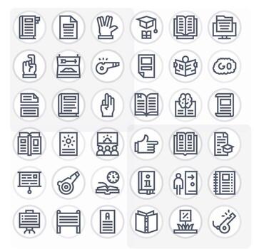 36 Retina Ready Bold Line Icons for Instruction with Editable precision vector