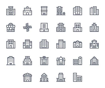 28 Bold Line Display Perfect Icons crafted for Commercialbuilding High Resolution applications vector
