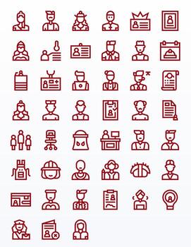 45 negrita línea píxel optimizado íconos hecho a mano para empleado 256x256 aplicaciones vector