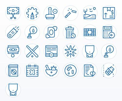 25 Regular Line Pixel Optimized Icons tailored for Void 256x256 interface vector