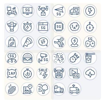 35 Regular Line PIXEL Perfect Icons crafted for Fast High Resolution applications vector