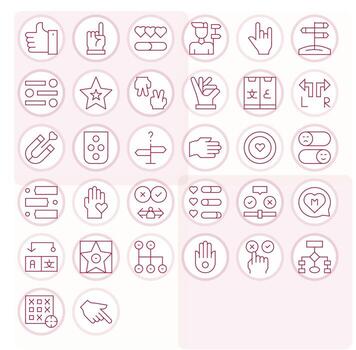 32 Delgado línea íconos desde elección en alto resolución píxel optimizado calidad vector