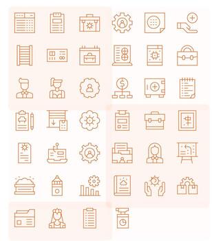 Management Comprehensive Bundle with 40 Display Perfect Thin Line Retina Ready Icons vector