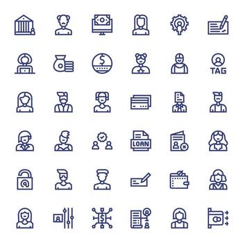 Bold Line Pixel Optimized Icons from Account Set with 36 256x256 Icons vector