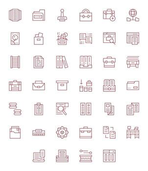 Files Graphics Pack including 40 Thin Line 256x256 Display Perfect Icons vector