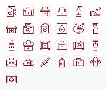 25 High Resolution Icons for Antiseptic in Editable Regular Line Format vector