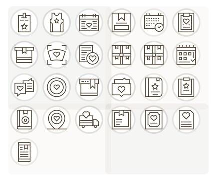 Marked Comprehensive Bundle with 25 Display Perfect Regular Line 256x256 Icons vector