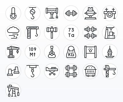 25 Regular Line Editable Icons for Heavy Graphics vector