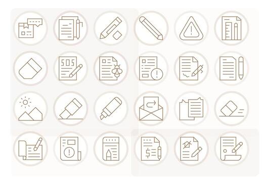 24 Pixel Optimized Thin Line Icons designed for Correction Interface vector
