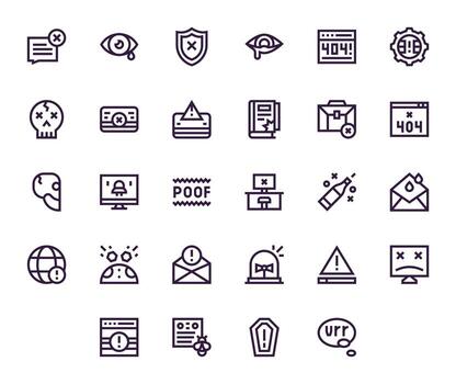 28 negrita línea monitor Perfecto 256x256 íconos desde error suite vector