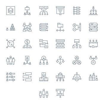 Hierarchy Exclusive Set featuring 32 Thin Line PIXEL Perfect 128x128 Icons vector