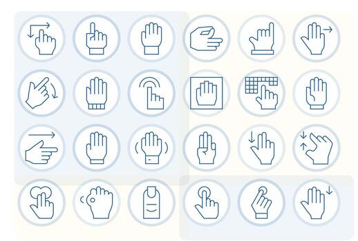 toque visual paquete conteniendo 24 Delgado línea píxel optimizado íconos vector