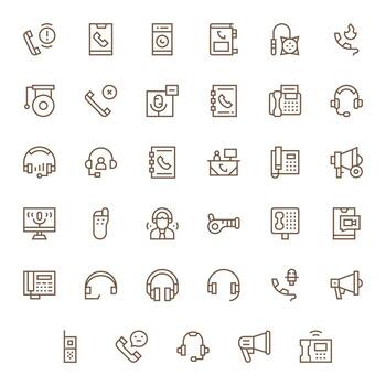 llamada icono repositorio conteniendo 35 regular línea 128x128 cuadrícula equipado gráficos vector