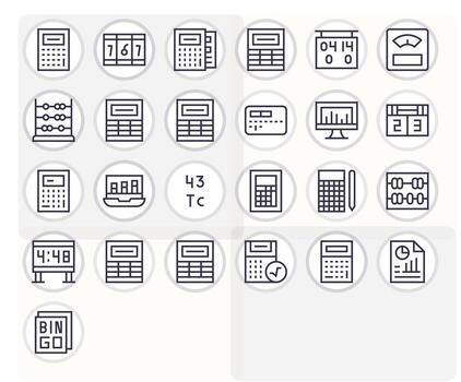 números visual paquete conteniendo 25 regular línea monitor Perfecto íconos vector
