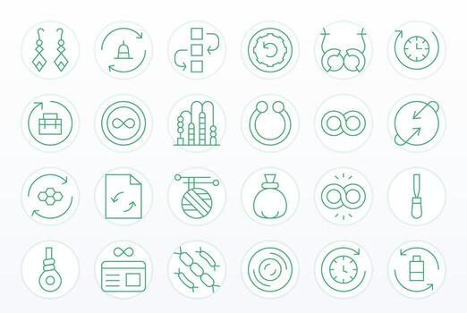 24 64 x 64 Delgado línea íconos para lazo con detalle mejorado precisión vector