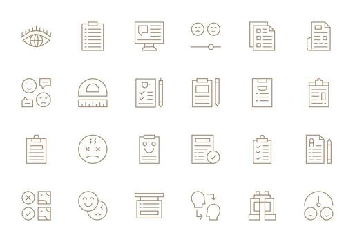 24 Retina Ready Thin Line Icons optimized for Survey Display Perfect display vector