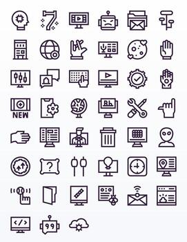 45 256x256 negrita línea íconos para software con editable precisión vector