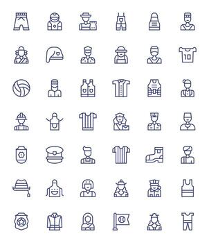 Uniform Essential Set including 42 Grid Fitted Regular Line High Resolution Icons vector