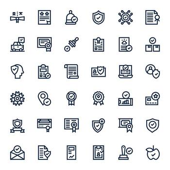 36 Icons for Validated optimized in Grid Fitted High Resolution Bold Line resolution vector
