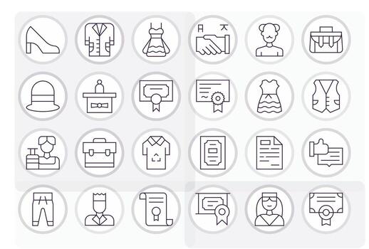 24 Thin Line Icons for Formal in crisp High Resolution Editable resolution vector