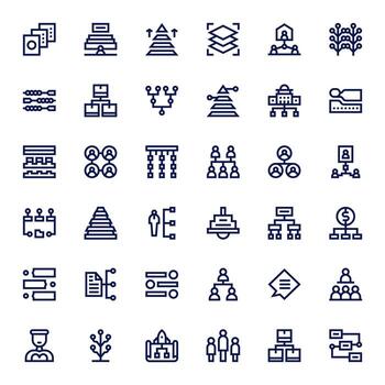 36 Bold Line Pixel Aligned Vectors for Hierarchy Theme