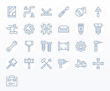25 High Resolution Display Perfect Icons for Repairing in Regular Line Theme vector