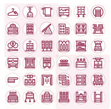 36 Display Perfect Icons themed around Rack in High Resolution Bold Line format vector