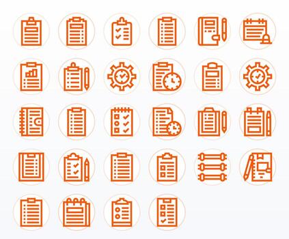 28 256x256 Bold Line Icons for ToDo List with Grid Fitted precision vector