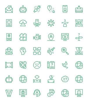 42 High Resolution Regular Line Icons for Problem with Detail Enhanced precision vector