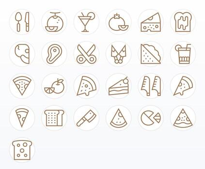 Slice Icon Repository containing 25 Regular Line High Resolution Display Perfect graphics vector