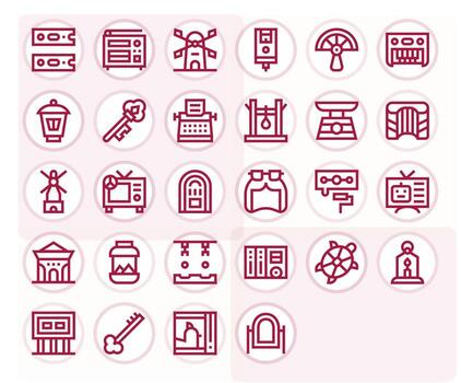 Old featuring 28 High Resolution Icons in Bold Line Design vector