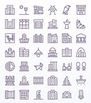 Contemporary Icon Set with 42 Regular Line Retina Ready Display Perfect Graphics vector