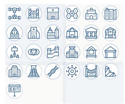 estructura moderno colección con 25 regular línea alto resolución píxel alineado íconos vector