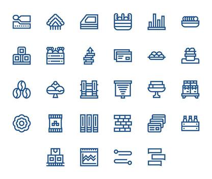 Stacked Icon Repository containing 28 Bold Line 128x128 Grid Fitted graphics vector