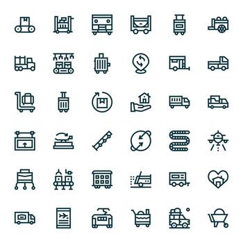 36 Display Perfect Bold Line Icons designed for Moving Interface vector