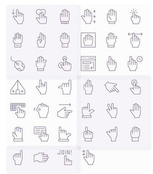 Cursor featuring 40 128x128 Icons in Thin Line Design vector