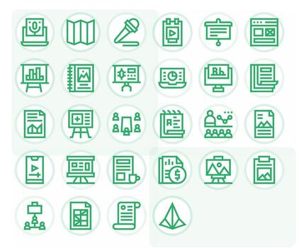 28 High Resolution Icons for Presentation in Display Perfect Bold Line Format vector