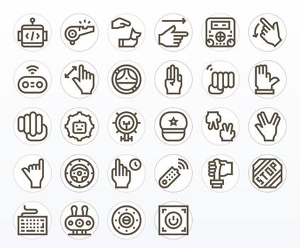 Command Icon Set with 28 Bold Line 256x256 Pixel Optimized Graphics vector