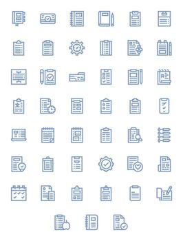 45 Bold Line Pixel Aligned Designs for Checklist High Resolution Icons vector