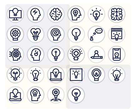 Thinking Icon Repository containing 28 Bold Line High Resolution PIXEL Perfect graphics vector