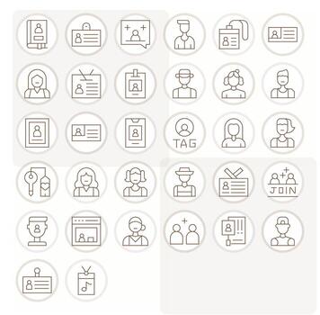 32 256x256 Icons for Membership in Editable Thin Line Format vector