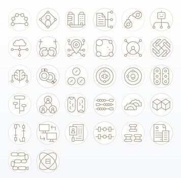 32 Thin Line Editable Icons crafted for Linked Retina Ready applications vector